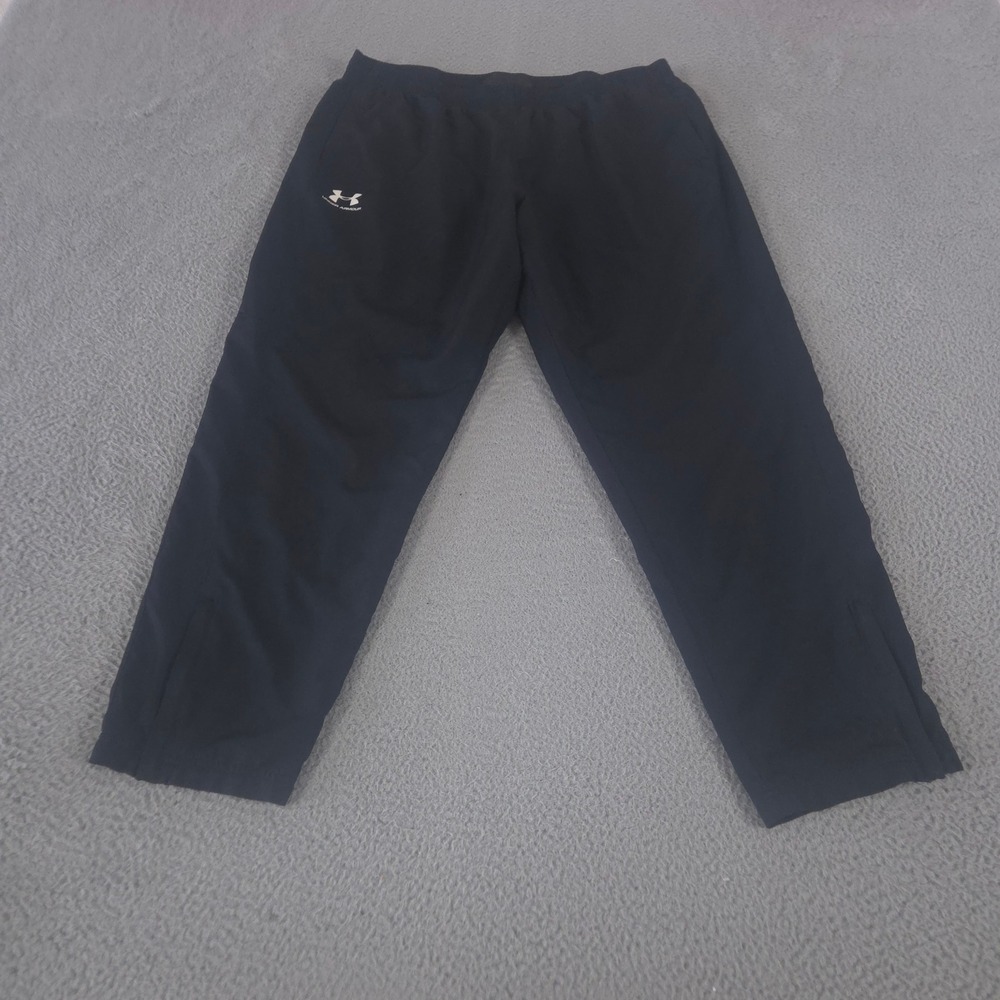 Under Armour Pants Men XXL Black Vital Woven Straight Leg Ripstop Mesh Lined Zip